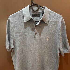 AllSaints Aubrey Ramskull Polo Light Blue NWT